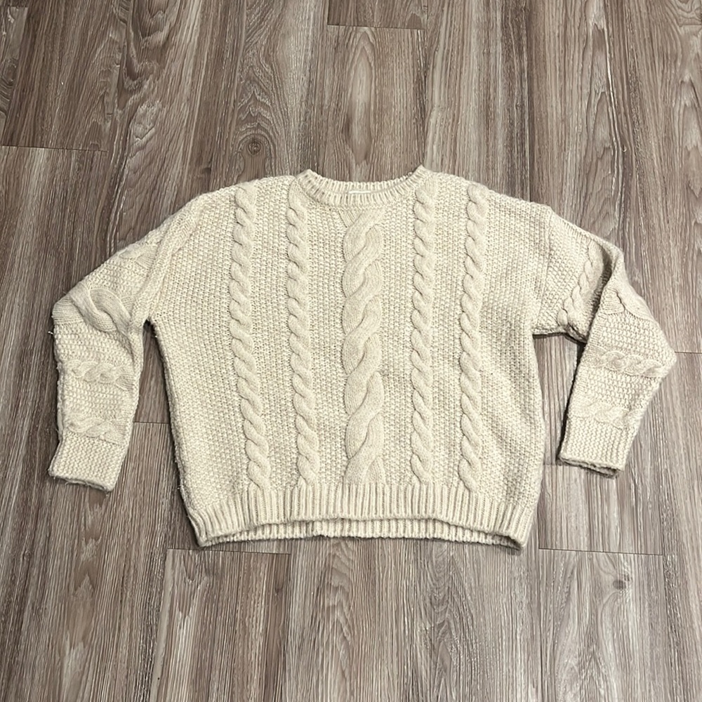 Cream woven sweater